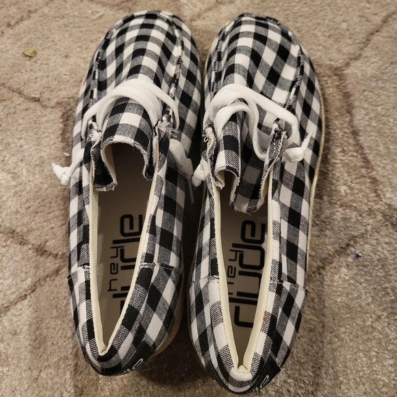 Hey Dude loafers size 41 black and white checkered - Picture 1 of 3